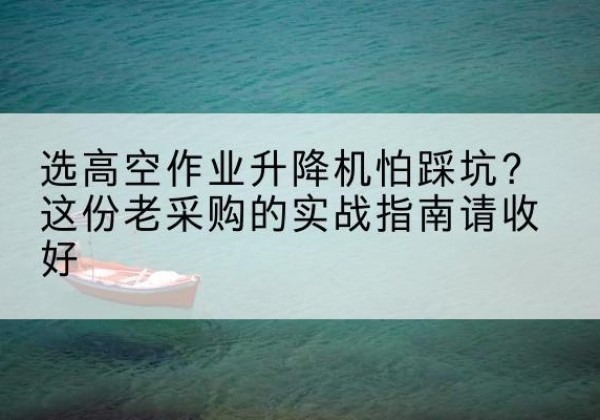 广安高空作业升降机厂家推荐-选高空作业升降机怕踩坑？这份老采购的实战指南请收好